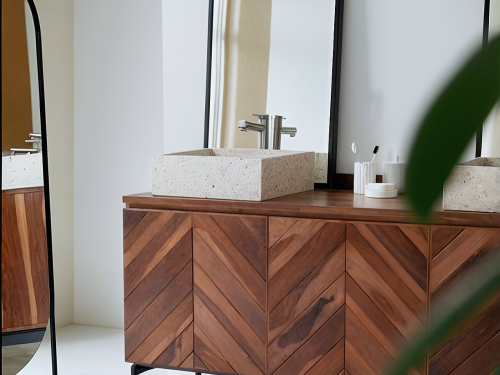 mueble baño Maciza Madera Nogal Coffee Muebles