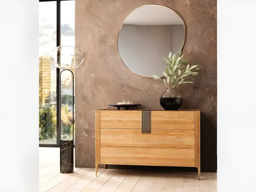 Mueble Cajonero Tapa Marmoleada En Madera 100% Maciza Ref: Espresso2