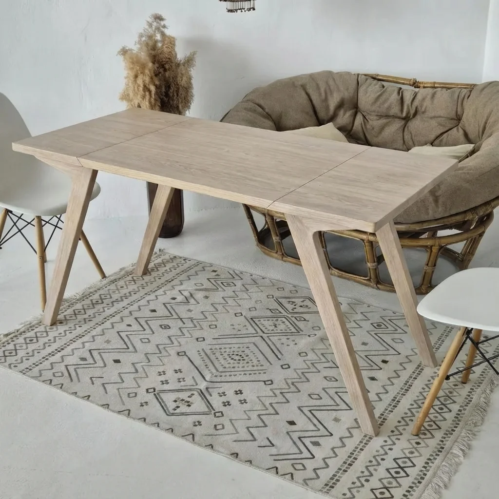 Mesa Centro Comedor Convertible Madera Maciza Transformable Roble Nogal Flormorado Coffee