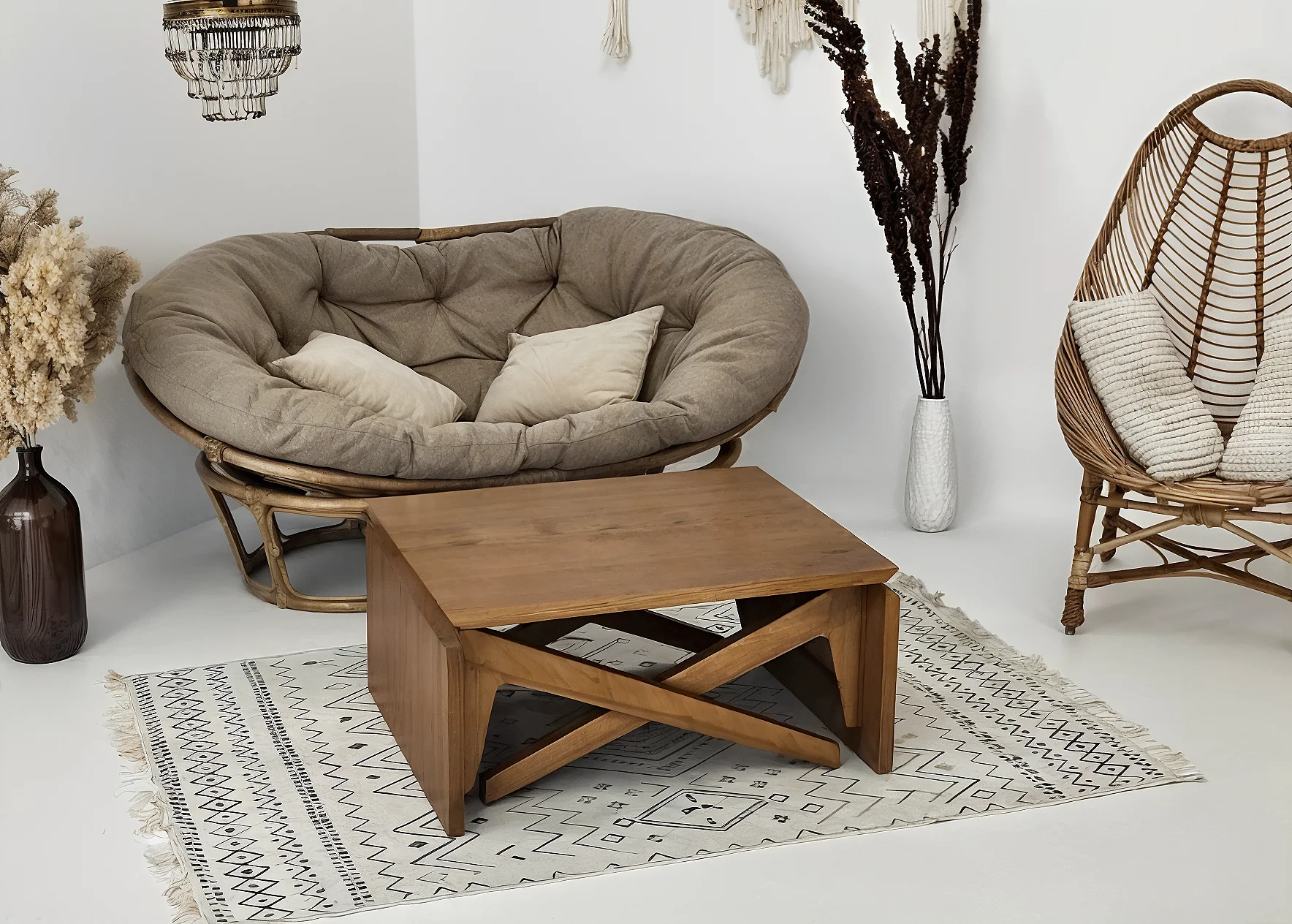 Mesa Evolution Centro Coffee Madera Maciza Nogal Roble Flormorado