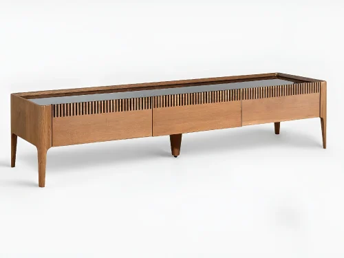 Mueble De Tv En Madera 100% Maciza De Roble Ref: Espresso7