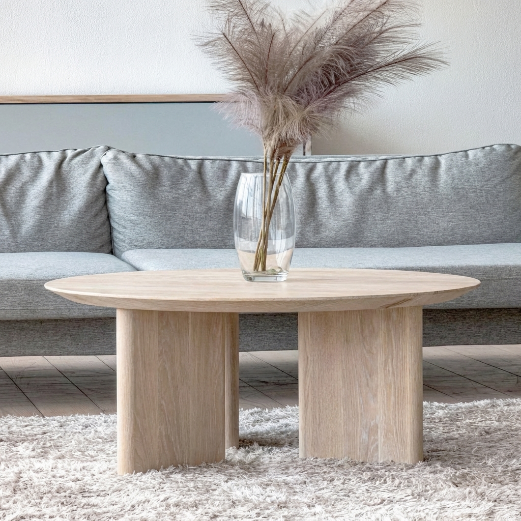Mesa Maciza38 Centro Coffee Madera Maciza Tono Natural Flormorado Roble Nogal