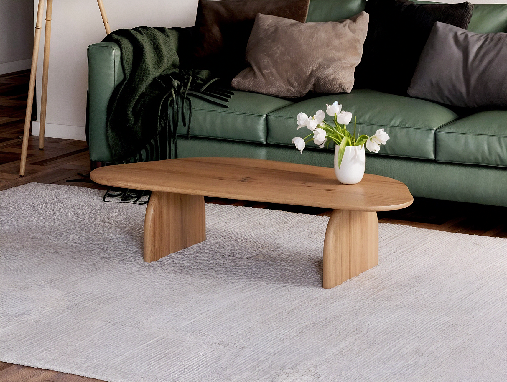 Muebles Coffe Mesa Centro Maciza Flormorado Roble Nogal