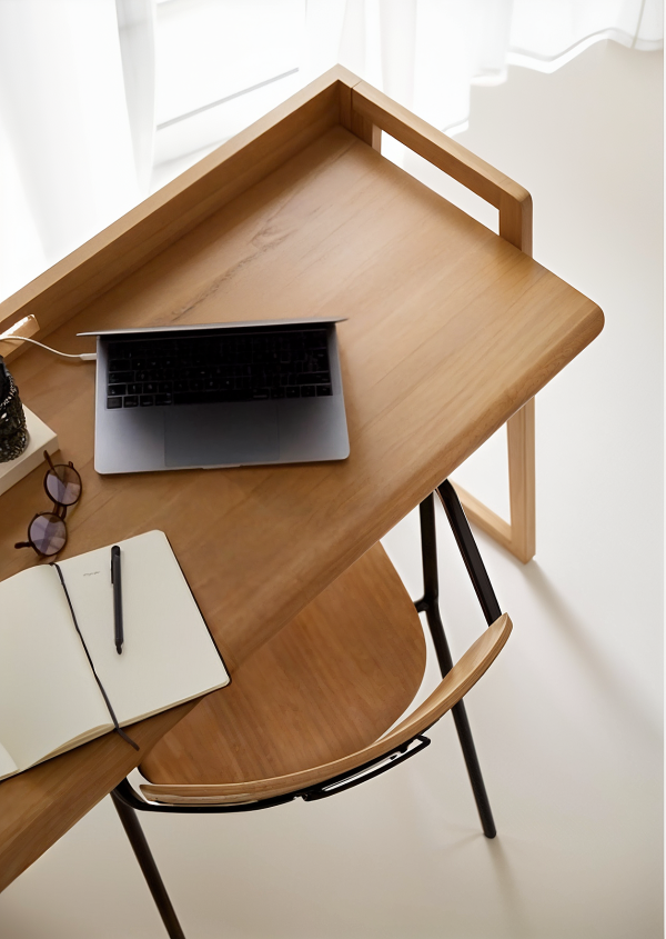 Escritorio Madera Maciza Transformable Plegable Muebles Coffee Flormorado Roble Nogal