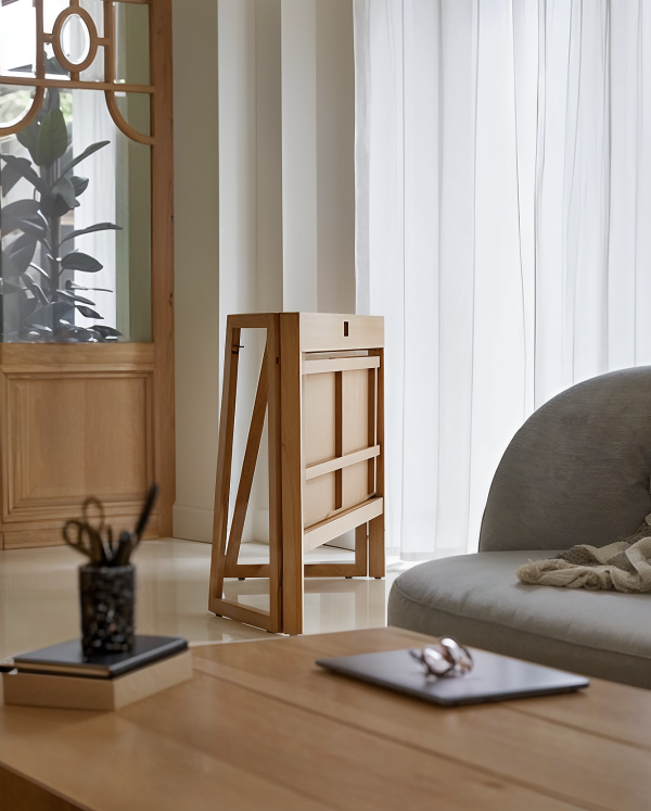 Escritorio Madera Maciza Transformable Plegable Muebles Coffee Flormorado Roble Nogal