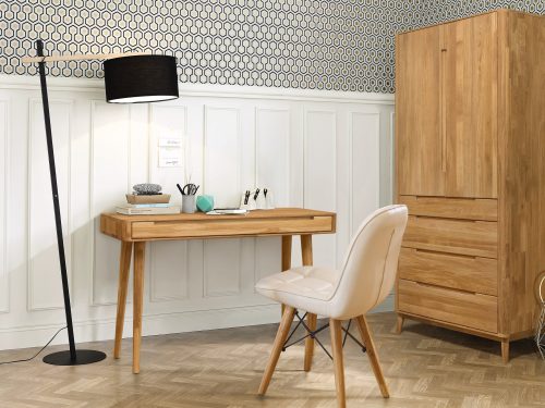 Maciza74b Escritorio De Madera 100% Maciza De Roble Ref: Maciza74