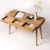 Escritorio De Madera 100% Maciza De Roble Ref: Maciza74