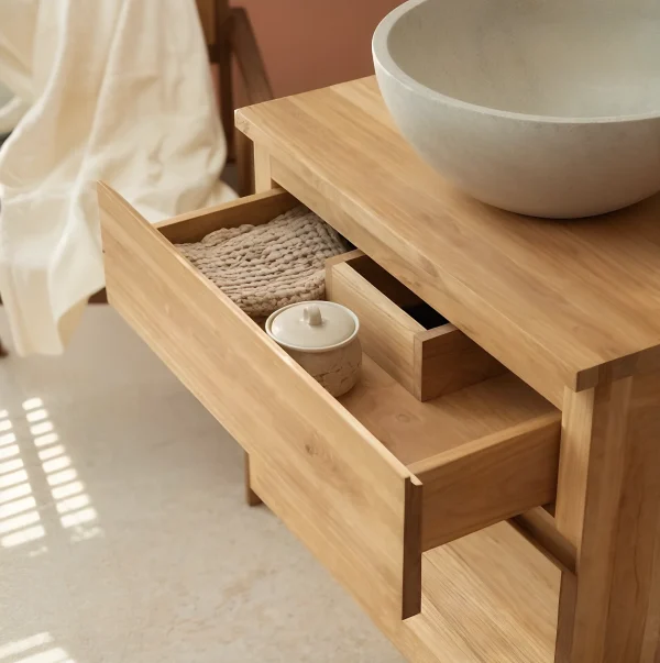 Mueble De Baño En Madera 100% Maciza Roble Ref: WC2