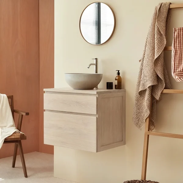 Mueble De Baño En Madera 100% Maciza Roble Ref: WC2