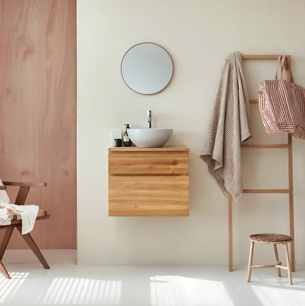 Mueble De Baño En Madera 100% Maciza Roble Ref: WC2