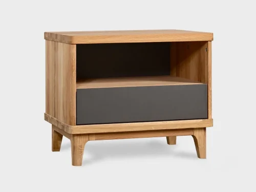 Mesa de Noche Ref: Capuchino4 elaborada en Madera 100% Maciza de Roble