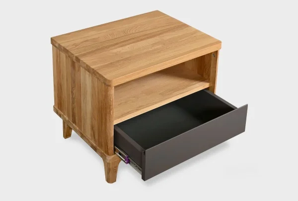 Mesa de Noche Ref: Capuchino4 elaborada en Madera 100% Maciza de Roble