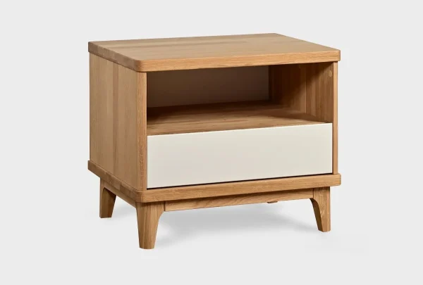 Mesa de Noche Ref: Capuchino4 elaborada en Madera 100% Maciza de Roble