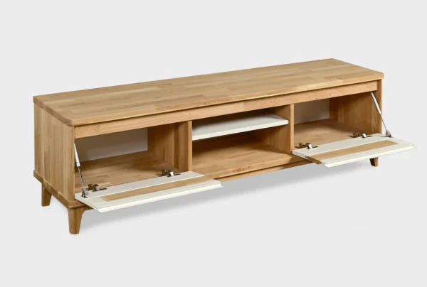 Mueble de Tv en Madera 100% Maciza de Roble Ref: Cappuccino5