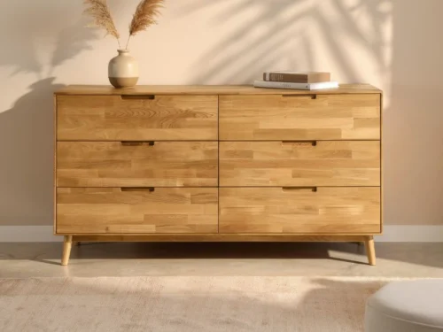 Cómoda Cajonero En Madera 100% Maciza Roble Ref: Maciza59 Roble