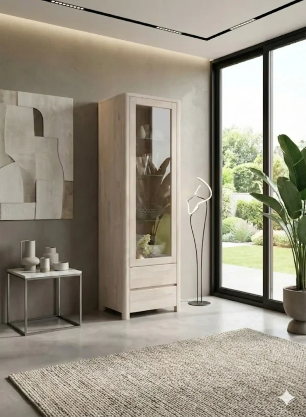 Mueble Vajillero - Vitrina Maciza203 elaborado Madera 100% Solida