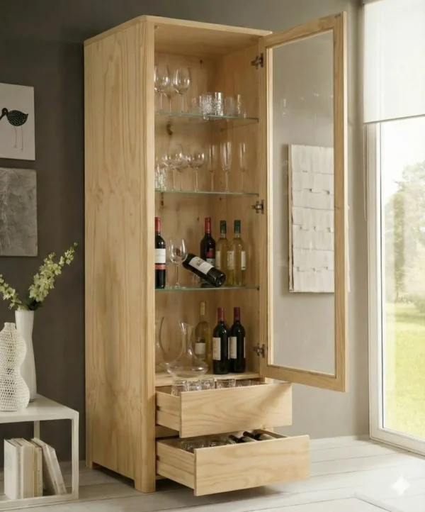 Mueble Vajillero - Vitrina Maciza203 elaborado Madera 100% Solida