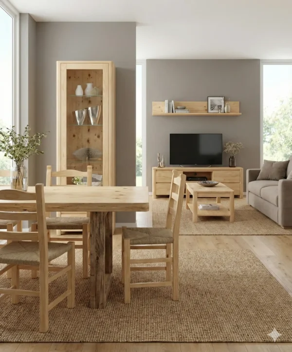 Mueble Vajillero - Vitrina Maciza203 elaborado Madera 100% Solida