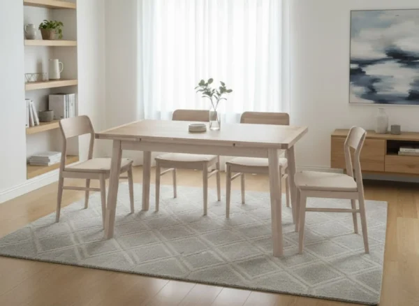 Maciza22_Flor1 Mesa Comedor Extencible Ref: Maciza22 En Madera 100% Maciza de Roble