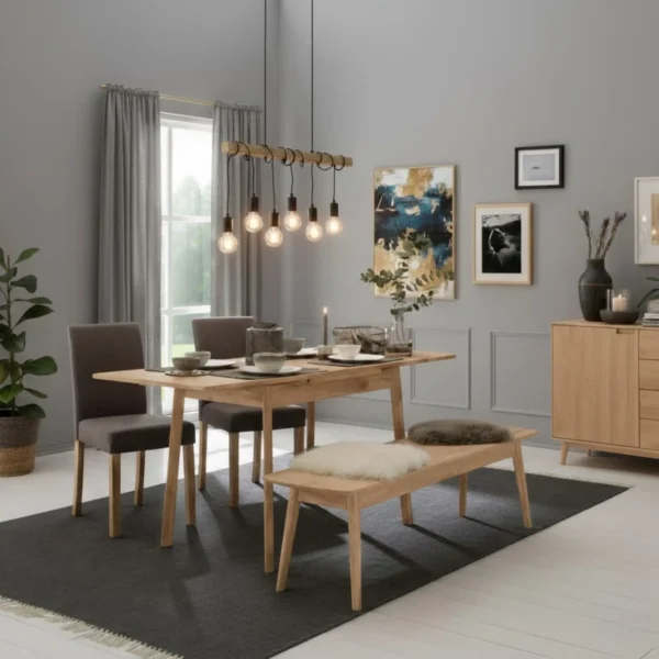 Maciza22_Flor3 Mesa Comedor Extencible Ref: Maciza22 En Madera 100% Maciza de Roble