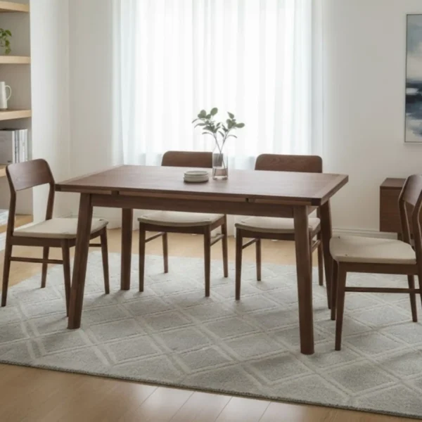 Maciza22_Nogal1 Mesa Comedor Extencible Ref: Maciza22 En Madera 100% Maciza de Roble