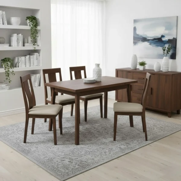 Maciza22_Nogal2 Mesa Comedor Extencible Ref: Maciza22 En Madera 100% Maciza de Roble