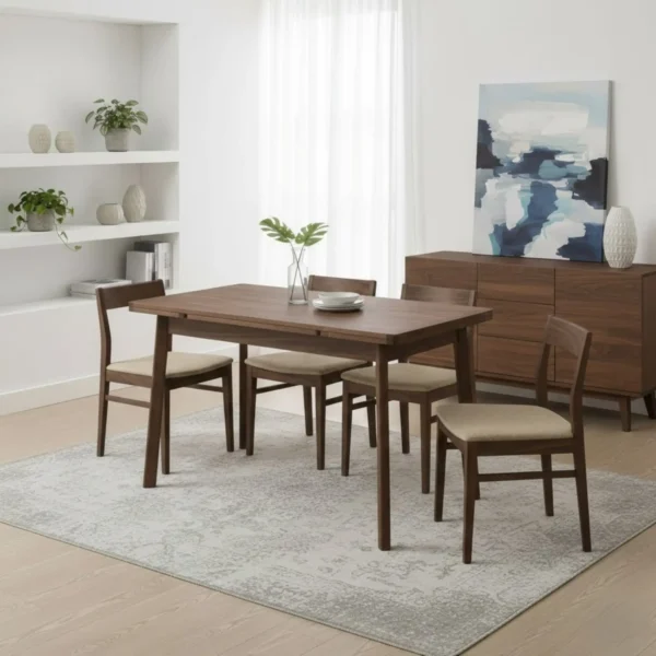 Maciza22_Nogal3 Mesa Comedor Extencible Ref: Maciza22 En Madera 100% Maciza de Roble