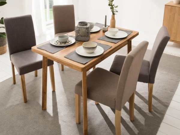 Maciza22_Roble2 Mesa Comedor Extencible Ref: Maciza22 En Madera 100% Maciza de Roble