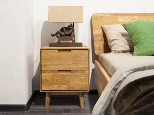 Mesa De Noche Madera 100% Maciza De Roble Ref: Maciza108