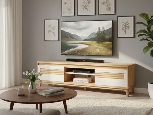 Mueble de Tv en Madera 100% Maciza de Roble Ref: Cappuccino5