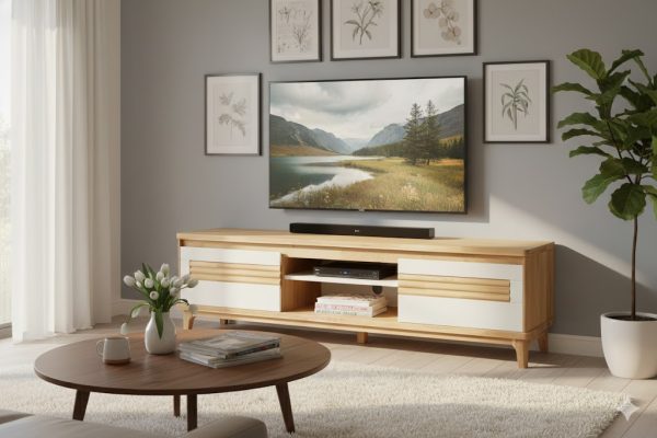 Mueble de Tv en Madera 100% Maciza de Roble Ref: Cappuccino5