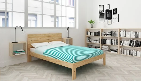 Cama Doble Matrimonial Madera 100% Maciza De Roble Ref Testa