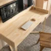 maciza79_PIno2 Escritorio Convertible En Mesa De Comedor En Madera 100% Maciza De Roble
