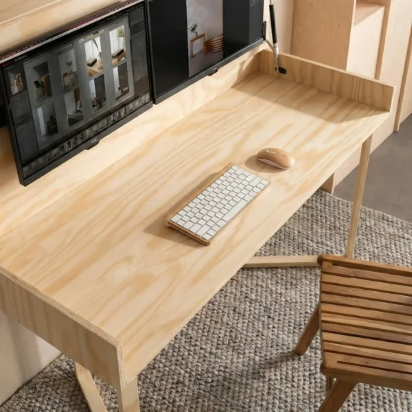 maciza79_PIno2 Escritorio Convertible En Mesa De Comedor En Madera 100% Maciza De Roble