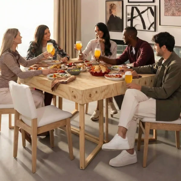maciza79_PIno5 Escritorio Convertible En Mesa De Comedor En Madera 100% Maciza De Roble