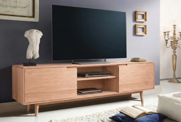 Mueble De Tv En Madera 100% Maciza De Roble Ref: Latte