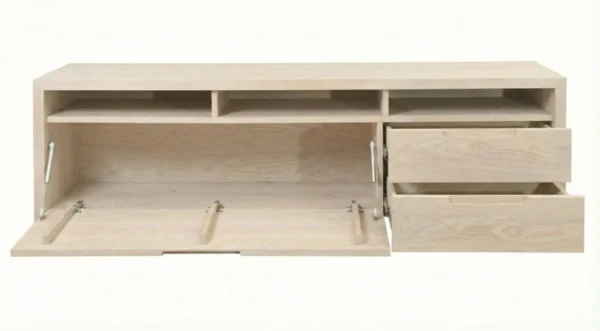 Mueble De Tv En Madera 100% Maciza De Roble Ref: Maciza10