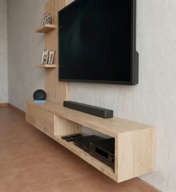 Mueble De Tv Ref Panel4 Elaborado En Madera 100% Maciza De Roble