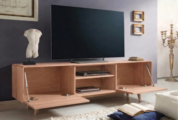 Mueble De Tv En Madera 100% Maciza De Roble Ref: Latte