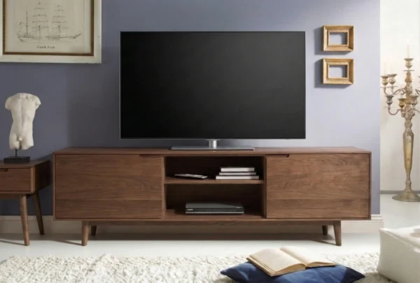 Mueble De Tv En Madera 100% Maciza De Roble Ref: Latte