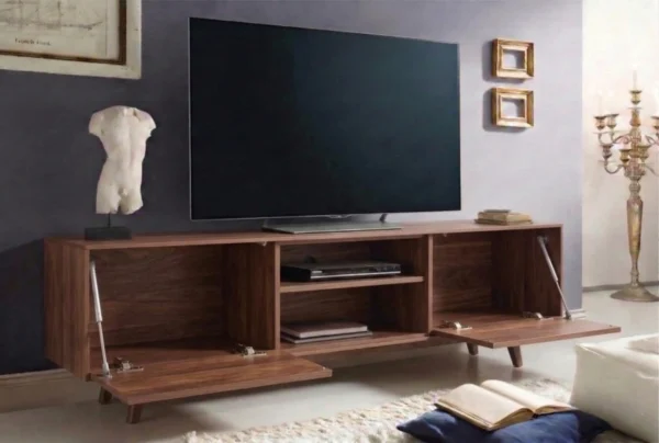 Mueble De Tv En Madera 100% Maciza De Roble Ref: Latte