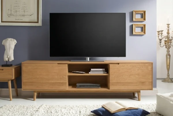 Mueble De Tv En Madera 100% Maciza De Roble Ref: Latte