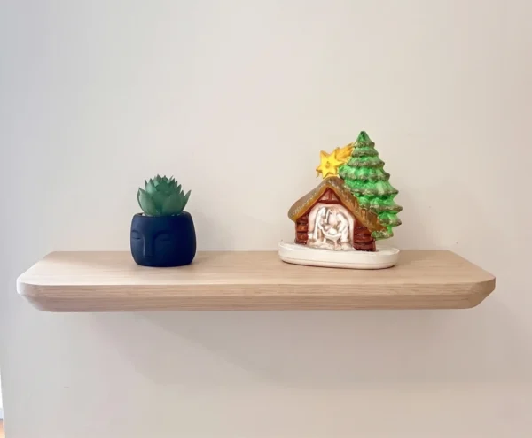 Kansas_Flor2 Repisa Ref: Kansas En Madera 100% Maciza De Nogal Tono Natural Mate