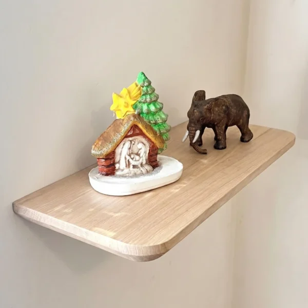 Kansas_Flor3 Repisa Ref: Kansas En Madera 100% Maciza De Nogal Tono Natural Mate