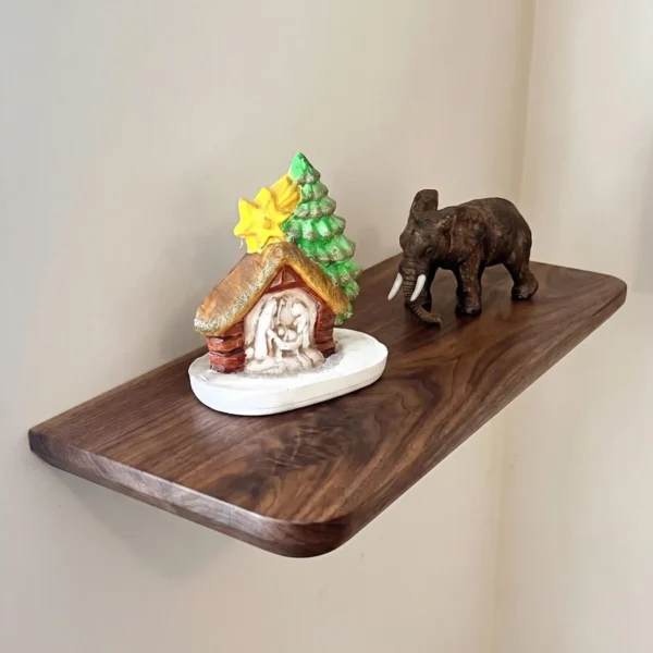 Kansas_Nogal2 Repisa Ref: Kansas En Madera 100% Maciza De Nogal Tono Natural Mate