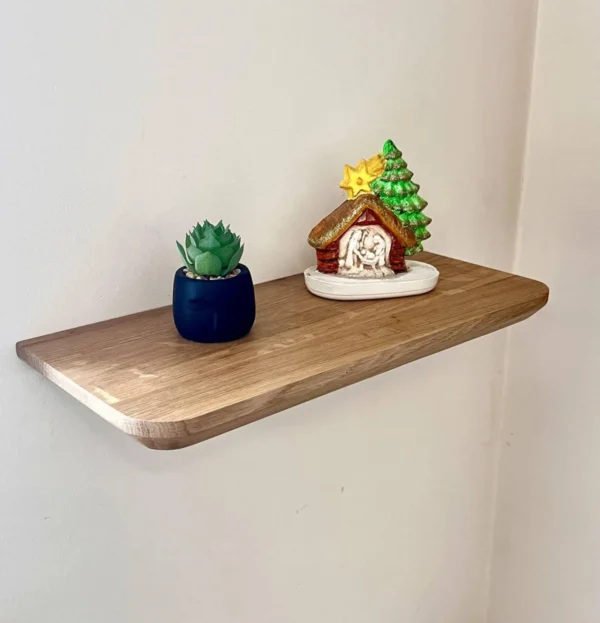 Kansas_Roble6 Repisa Ref: Kansas En Madera 100% Maciza De Nogal Tono Natural Mate