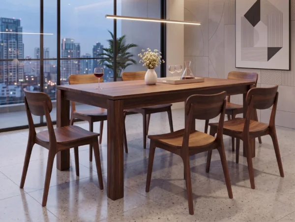 Mesa de Comedor 6 puestos Madera 100% Maciza Ref: Maciza21