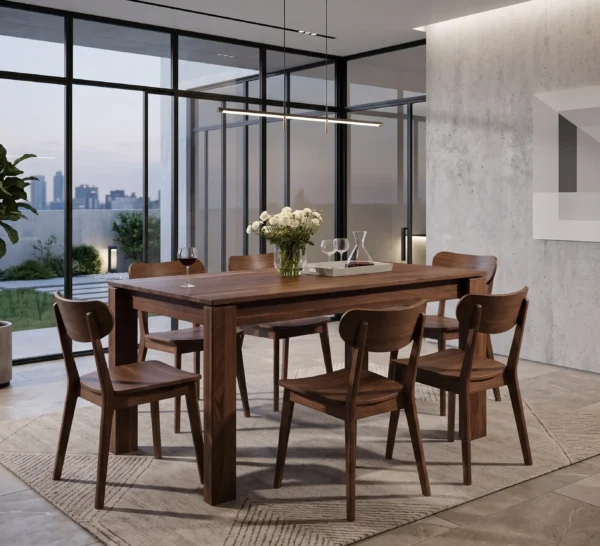 Mesa de Comedor 6 puestos Madera 100% Maciza Ref: Maciza21