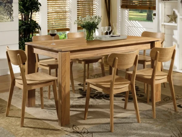 Mesa de Comedor 6 puestos Madera 100% Maciza Ref: Maciza21