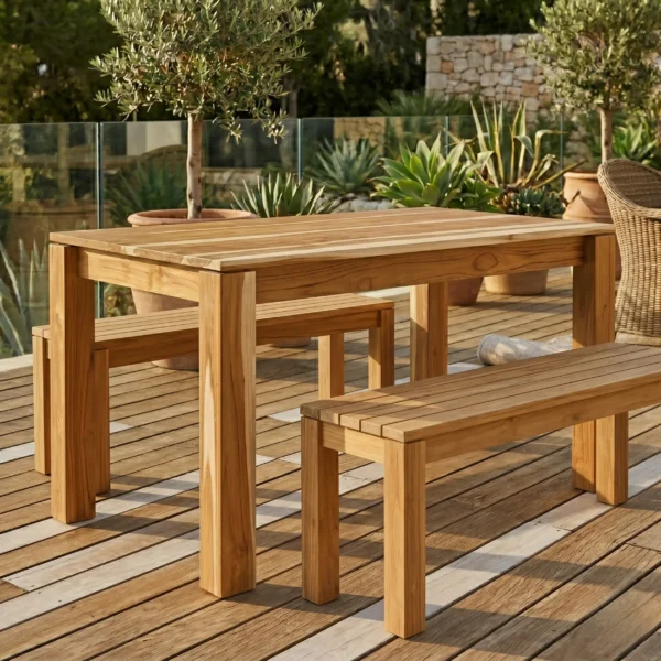 Mesa de Comedor 6 puestos Madera 100% Maciza Ref: Maciza21